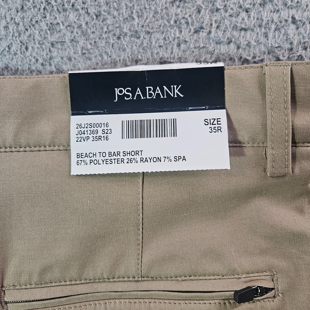 NWT Jos A Bank Short‎ 35 R Flat Front Khaki Lightweight